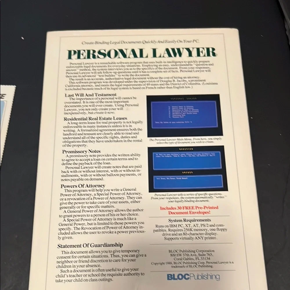 Personal Lawyer Software by BLOC Publishing